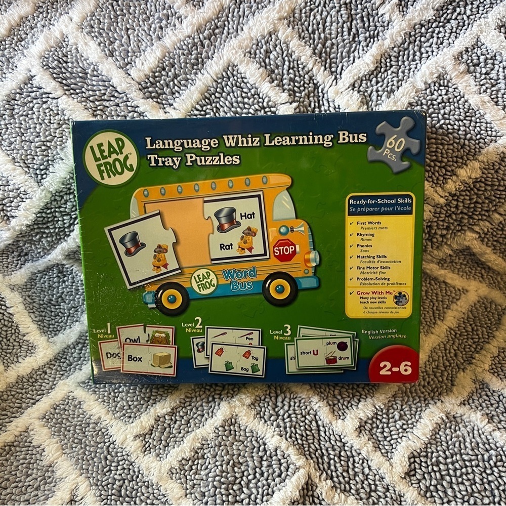 Leapfrog language whiz learning bus tray puzzles 60 pcs. Sealed packaging